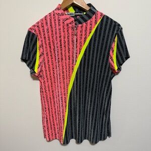 Jamie Sadock Textured Quarter Zip Womens L Short Sleeve